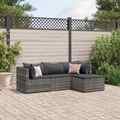 Gartenmöbel Lounge Set Sitzgruppe Sofa Garnitur 4-tlg. Grau Poly Rattan vidaXL