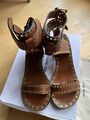 Isabel Marant Jaeryn Schuhe Sandalen 37 36 Leder Nieten Box Heels High Top Beute