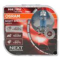 2x OSRAM Glühlampe H4 NIGHT BREAKER LASER 12V 60/55W P43t next Generation +150%