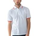 Herren Polo Hemd mit Streifen Poloshirt Kurzarm Weiß Polohemd M Pique 