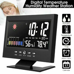 LED Wetterstation mit Funkwecker Thermo-/Hygrometer Wetterstation Thermo 5-in-1