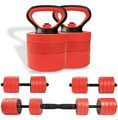 CCLIFE Multifunktional Eisen Hanteln 2er Set/ Kurz- und Langhantel/ Kettlebell