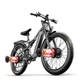 Dual Motor 2000W Elektrofahrrad 840WH E Mountainbike Herren E-Bike E-City Bike