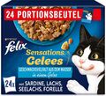 FELIX Sensations Gelees Katzenfutter nass in Gelee, Fisch Sorten-Mix, 4er Pack