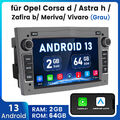 64GB Android 13 Autoradio GPS Navi Carplay Kam Für Opel Astra H Corsa C D Zafira