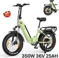 20 Zoll E-Bike, 350W Elektrofahrrad,4,0 Fat Tire Klappfahrrad 36V 25km/h Eskute