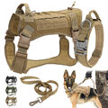 Taktisches Hundegeschirr & Militär Halsband & Leine Zuggeschirr MOLLE Mit Griff 