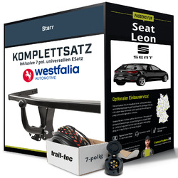 Anhängerkupplung WESTFALIA starr für SEAT Leon +E-Satz (AHK+ES) Set kpl. NEUJETZT NEU: Montage zum Festpreis!