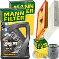 MANN INSPEKTIONSPAKET+5L MANNOL 504 5W-30 ÖL passend für VW POLO 6R 1.2+1.4 TSI