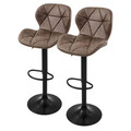 2er Set Barhocker Höhenverstellbar Drehbar Barstuhl Bistrohocker mit Fußstütze