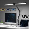 24W LED Schreibtischlampe Tischlampe Doppelkopf Leselampe Büroleuchte Dimmbar