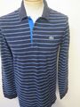 Original Vintage Lacoste Herren blau langärmeliges Poloshirt M 38-40" Euro 48-50