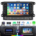 DAB+ 4+64G Autoradio Android 14 Carplay GPS Für VW GOLF 5 6 Touran Passat Tiguan