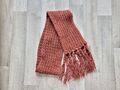 Damen Schal Strickschal mit Fransen, Rot Braun