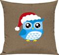 Kinder Kissen, Eule Owl Weihnachten Christmas Winter Schnee Tiere Tier Natur, Ku