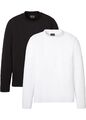 2er Pack Langarm-Poloshirt Gr. 68/70 4XL Schwarz Weiß Herren Shirt Oberteil Neu*