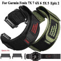 Für Garmin Fenix 3HR E 8 7 7X 6 6X 5 5X Epix Pro Quick Fit Nylon Rugged Armband