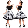 Vintage Swing Kleid Retro Rockabilly Vintagekleid 50er Jahre Schwarz Weiß 34-46