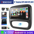 Android 13 Auto DAB+ Carplay Autoradio GPS 2+32G Kamera Für Opel Vivaro B Trafic