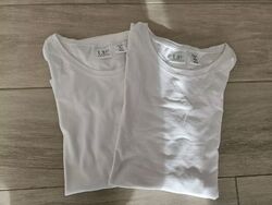 2x Basic T-Shirt weiß UP 2 Fashion Gr. 36/38 wie neu Doppelpack