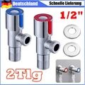 2 Tlg Eckventil Regulierventil Edelstahl Ventil Waschbecken Eckventil 1/2" Neu~