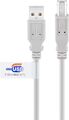 Goobay USB 2.0 Hi-Speed Kabel mit USB Zertifikat, Grau, 2 m - USB 2.0-Stecker (T