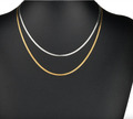 Schlangenkette collier Edelstahl 40 -60 Silber Gold Damen Herren FlachHalskette