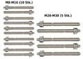 Ankerstangen Set M8-M30 / Schwerlast Verbundanker Stahl Verzinkt / Edelstahl A4