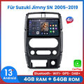 DAB+ Apple Carplay 64GB Android 13 Autoradio GPS Für Suzuki Jimny SN 2005-2019