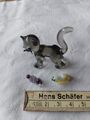 3 X Mini Glaskatzen Glasfiguren Katzen aus Glas Katzendeko Katzenliebhaber Katze