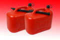 2x Benzinkanister Kunststoff 20 Liter Kraftstoffbehälter rot Diesel Kanister