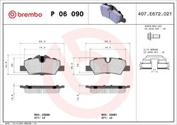 Bremsbelagsatz Scheibenbremse PRIME LINE BREMBO P 06 090 für MINI F55 F56 F57