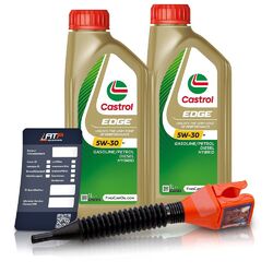 2x 1 L LITER CASTROL EDGE 5W-30 M MOTOR-ÖL MOTOREN-ÖL### INKL. ÖLWECHSEL-ANHÄNGER + EINFÜLLTRICHTER ###