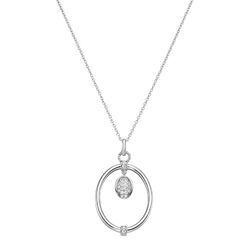 Giorgio Martello Milano Kette mit Anhänger, weiße Zirkonia Steine, Silber 925