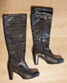 Damen Lederstiefel von "Carla Cardi", Gr. 41, schwarz!