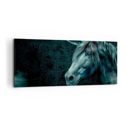 Wandbilder 120x50cm Leinwandbild Computergrafik Pferd Horn Gro� Bilder Wanddeko