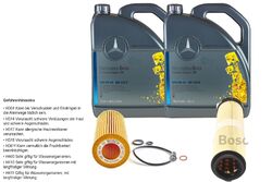 BOSCH Inspektionpaket 10 L Mercedes ORIGINAL Öl 5W-40 229.5 für E 320 T CDI