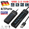 USB 3.0 HUB Verteiler Splitter Adapter Superspeed Datenhub 4/7 Port f. Laptop PC