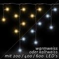 LED Eisregen Lichterkette warmweiß kaltweiß 200 400 600 Weihnachtsdeko Aussen