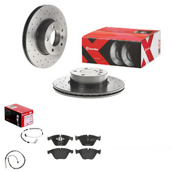 brembo SPORT BREMSSCHEIBEN 312mm + BELÄGE VORNE passend für BMW X1 E84  xDriveVA 312x24mm // mit WARNKONTAKT // Baujahr 2009 - 2015