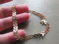 VINTAGE GOLDFARBENE CHEVRON FISCHGRÄT GLIEDERKETTE BETTELARMBAND VERLÄNGERT LANG UK