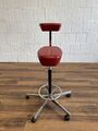 Vitra Perch Nelson Drehhocker Leder rot chrom