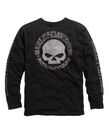 Harley-Davidson Men's Skull Long Sleeve Tee Black Gr. M - Herren Shirt Schwarz