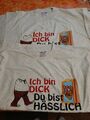 T-Shirt  -2er Pack/Shirt mit Spruch:Ich bin dick....