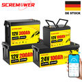12V 100Ah 200Ah 300Ah LiFePO4 Bluetooth Lithium Batterie BMS Akku Wohnmobil Boot