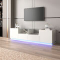 TV Schrank mit LED-Leuchten Lowboard Fernsehschrank Fernsehtisch Sideboard Weiß