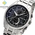 CITIZEN ATTESA AT8040-57E Titan Eco-Drive Funk Solaruhr schwarzes Zifferblatt...
