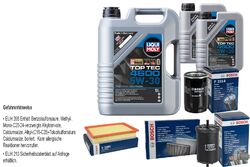 BOSCH Inspektionspake 7 L LIQUI MOLY Top Tec 4600 5W-30 für VW Seat Sharan 7M8