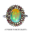 925 Sterlingsilber Ring Oval Feuer Opal 10x8mm Saphir Edelstein Schmuck 7