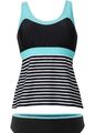 2-tlg Tankini Gr. 36 Schwarz Weiß Damen Schwimmanzug Badeanzug Zweiteiler Neu